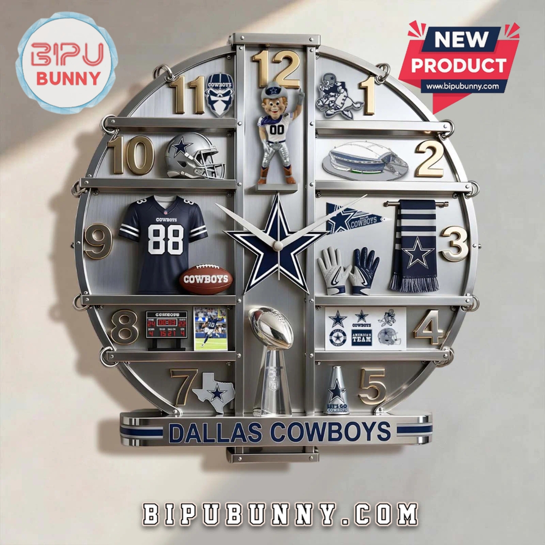 Dallas Cowboys 3D Visual Effect Home Decorative Wall Clock Dallas Cowboys 3D Visual Effect Home Decorative Wall Clock