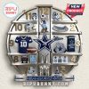 Dallas Cowboys memorabilia clock design. Cowboys helmet, jersey, scarf, and stadium on a novelty clock.!