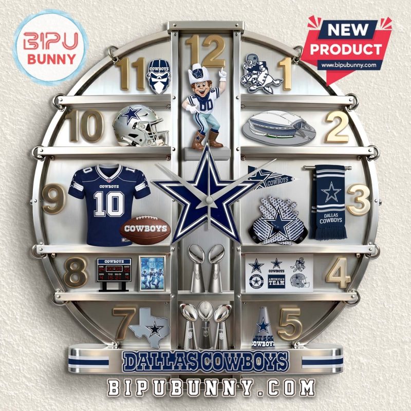 Dallas Cowboys 3D Visual Effect NFL Wall Decor Clock