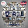 Dallas Cowboys themed clock face with Cowboys memorabilia around the clock.!