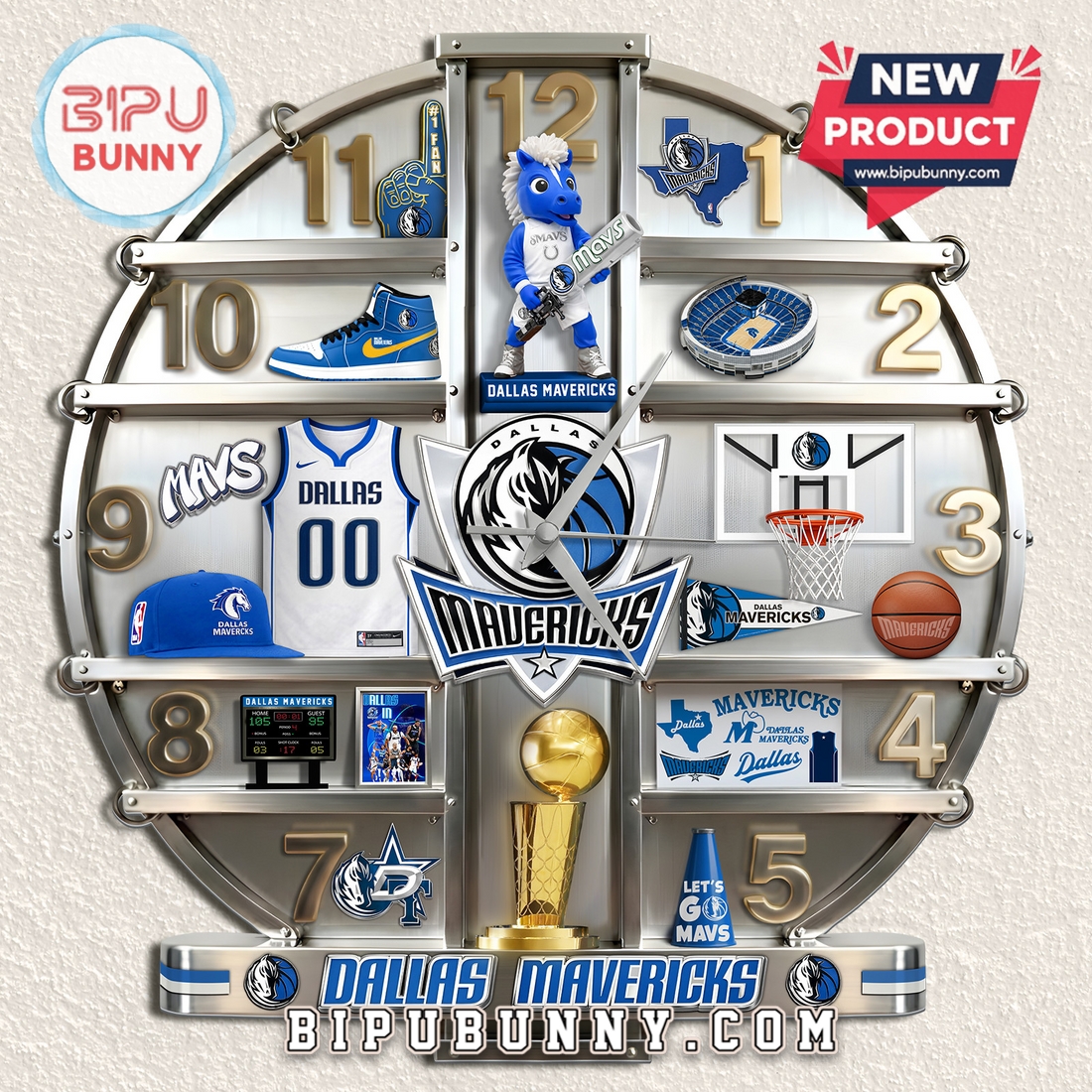 Dallas Mavericks 3D Effect Sports Fan Wall Decor Clock Dallas Mavericks 3D Effect Sports Fan Wall Decor Clock