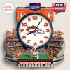 Denver Broncos stadium wall clock featuring the team logo and mascot.!