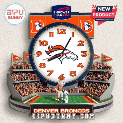 Denver Broncos 3D Stadium Visual Effect Decorative Wall Clock