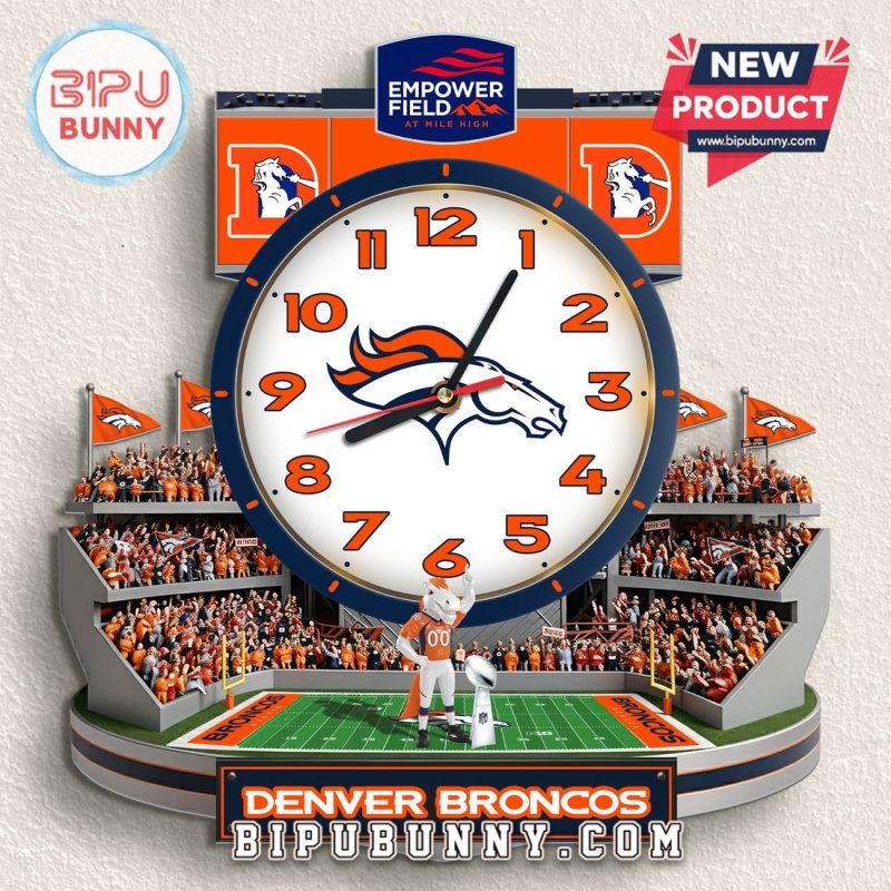 Denver Broncos 3D Stadium Visual Effect Decorative Wall Clock