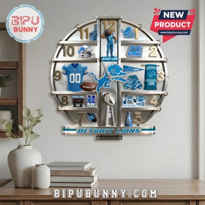 Detroit Lions 3D Visual Effect Decorative Wall Clock