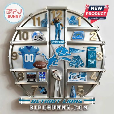 Detroit Lions 3D Visual Effect Decorative Wall Clock