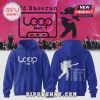 Ed Sheeran 'Loop' tour blue hoodie design featuring tour dates and artist silhouette.!