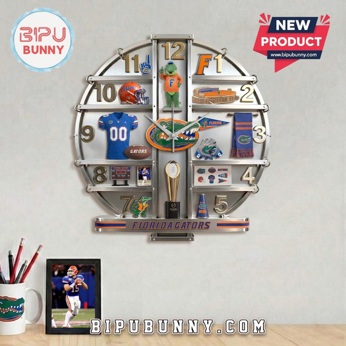 Florida Gators 3D Effect Decorative Wall Clock Florida Gators 3D Effect Decorative Wall Clock