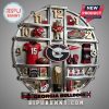 Georgia Bulldogs themed wall clock with football helmet, jersey, mascot, scarf, and other merchandise.!