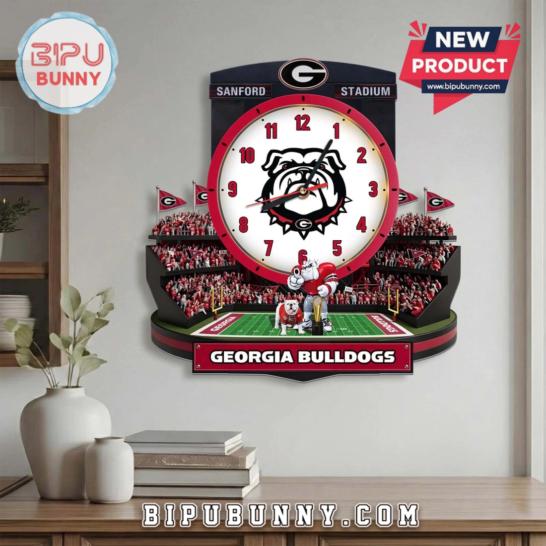 Georgia Bulldogs 3D Stadium Visual Effect Decorative Wall Clock Georgia Bulldogs 3D Stadium Visual Effect Decorative Wall Clock
