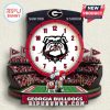 Georgia Bulldogs stadium clock with team logo and football field design.!