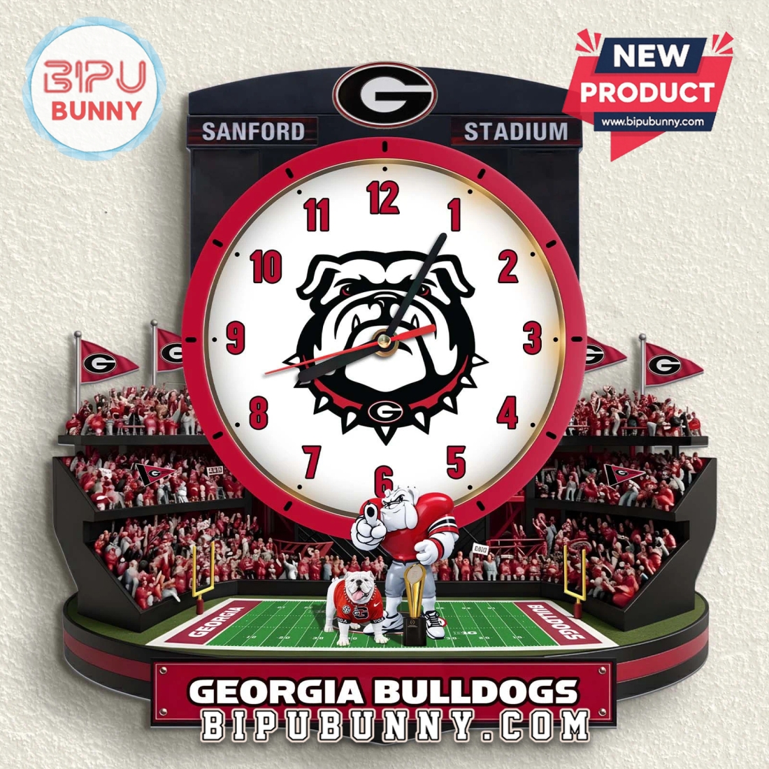 Georgia Bulldogs 3D Stadium Visual Effect Decorative Wall Clock Georgia Bulldogs 3D Stadium Visual Effect Decorative Wall Clock