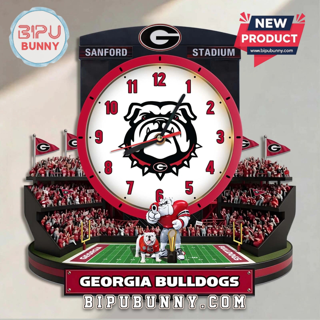 Georgia Bulldogs 3D Stadium Visual Effect Decorative Wall Clock Georgia Bulldogs 3D Stadium Visual Effect Decorative Wall Clock
