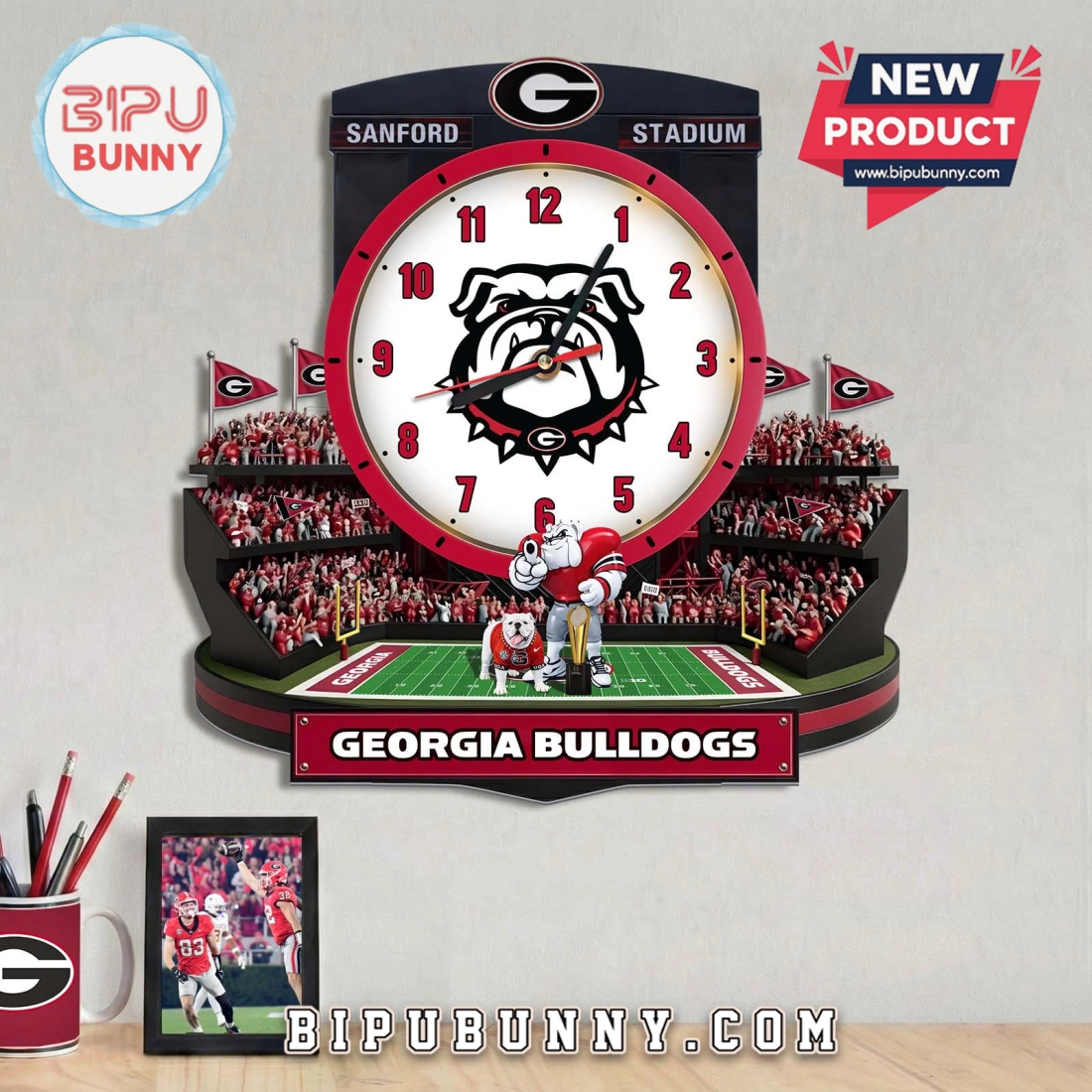 Georgia Bulldogs 3D Stadium Visual Effect Decorative Wall Clock Georgia Bulldogs 3D Stadium Visual Effect Decorative Wall Clock