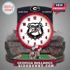 Georgia Bulldogs stadium clock featuring the school's logo and mascot.!