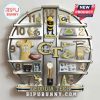 A clock showcasing Georgia Tech-themed items instead of numbers, including a bee mascot and GT logos.!