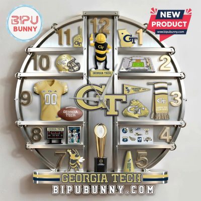 Georgia Tech Yellow Jackets 3D Home Decor Visual Effect Wall Clock