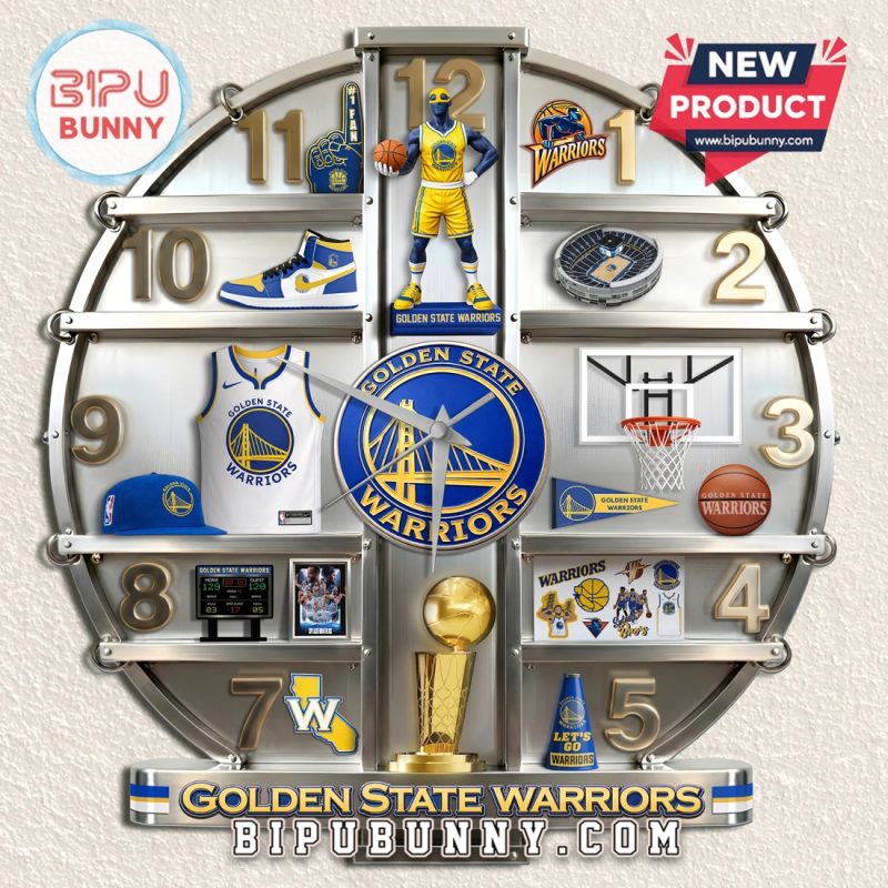 Golden State Warriors 3D Effect Sports Team Wall Decor Clock Golden State Warriors 3D Effect Sports Team Wall Decor Clock