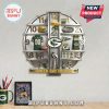 Green Bay Packers themed wall clock with team memorabilia marking the hours.!