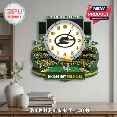 Green Bay Packers Stadium 3D Visual Effect Decorative Wall Clock