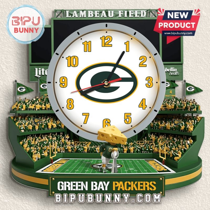 Green Bay Packers Stadium 3D Visual Effect Decorative Wall Clock