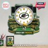 Green Bay Packers Lambeau Field stadium wall clock with cheesehead mascot.!