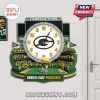 Green Bay Packers stadium wall clock featuring Lambeau Field and a cheesehead mascot!
