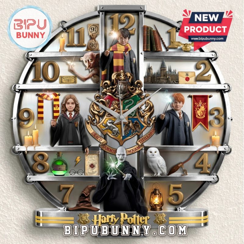 Harry Potter Wizarding World 3D Effect Decorative Wall Clock Harry Potter Wizarding World 3D Effect Decorative Wall Clock