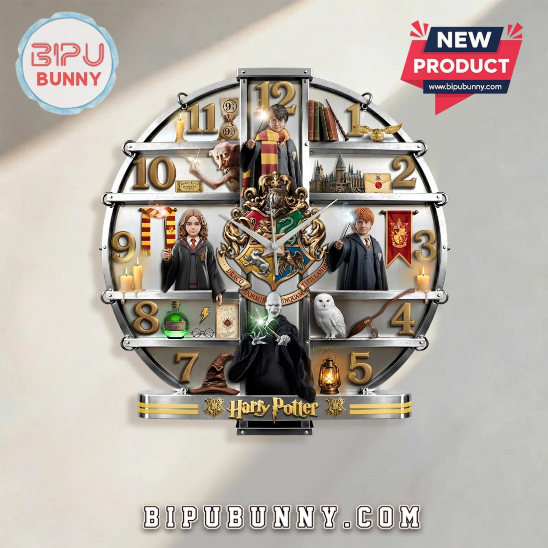 Harry Potter Wizarding World 3D Effect Decorative Wall Clock Harry Potter Wizarding World 3D Effect Decorative Wall Clock