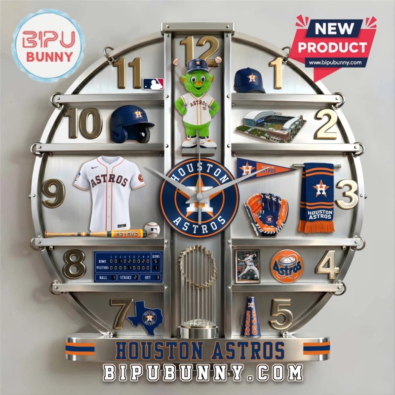 Houston Astros 3D Visual Effect Home Decor Acrylic Wall Clock