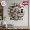 Houston Texans themed wall clock featuring team memorabilia as hour markers.!