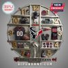 Houston Texans themed wall clock featuring football gear, stadium, and logo on metal shelving.!