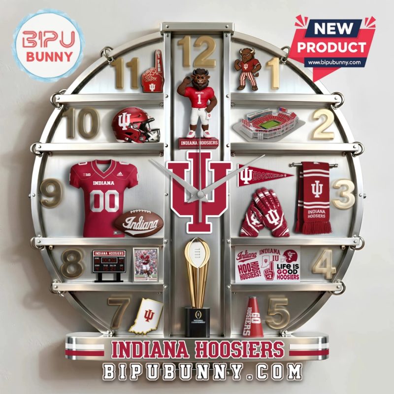 Indiana Hoosiers 3D Visual Effect Decorative Wall Clock