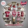 Indiana Hoosiers themed wall clock featuring various team-related items.!