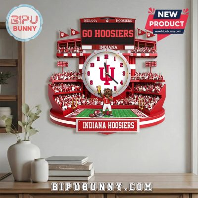 Indiana Hoosiers Stadium 3D Visual Effect Wall Decor Acrylic Clock
