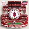 Indiana Hoosiers stadium clock with mascot, scoreboard, and fans.!