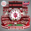 Indiana Hoosiers stadium clock featuring a mascot, football field, fans, and scoreboard.!