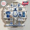 Indianapolis Colts themed clock featuring team logos, mascot, and football gear as hour markers.!
