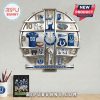 Indianapolis Colts wall clock with team logos, jersey, mascot, stadium, and memorabilia.!