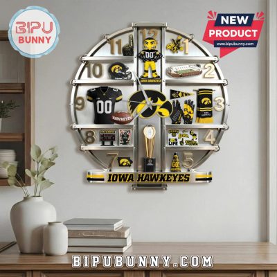 Iowa Hawkeyes 3D Visual Effect Home Decor Acrylic Wall Clock