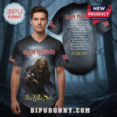 Iron Maiden Fear of the Dark Album Art Baseball Jersey