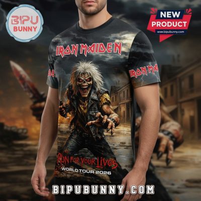 Iron Maiden Run For Your Lives World Tour 2026 Album 3D Graphic T-Shirt