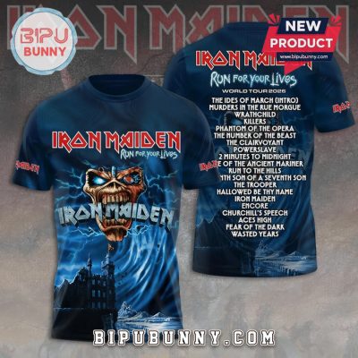 Iron Maiden Run For Your Lives World Tour 2026 Premium Graphic Shirt