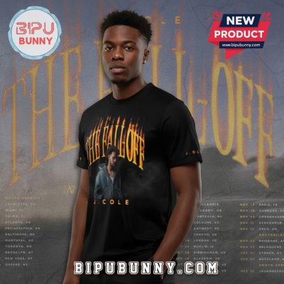 J. Cole The Fall Off World Tour Premium Graphic Black T-Shirt
