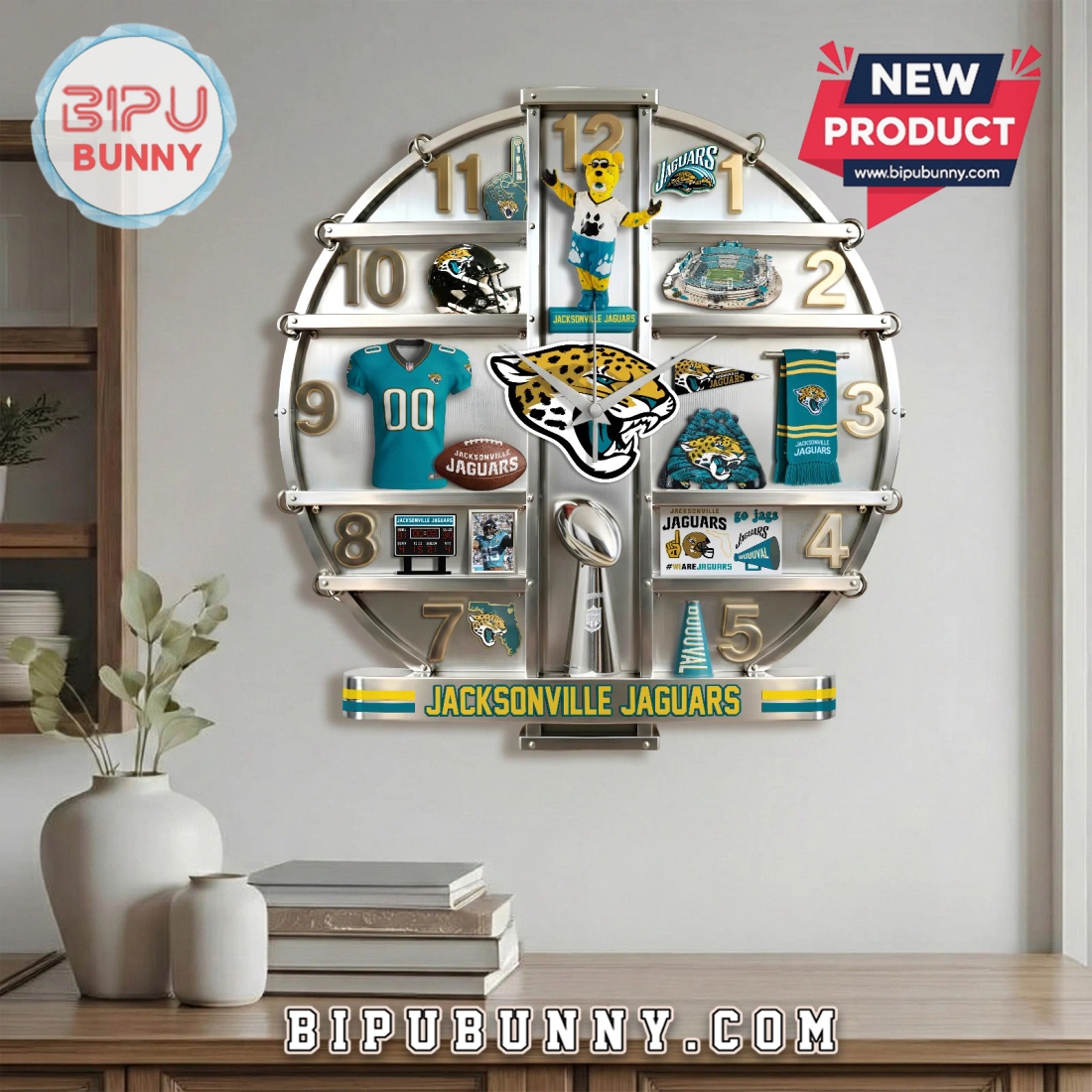 Jacksonville Jaguars 3D Visual Effect Decorative Wall Clock Jacksonville Jaguars 3D Visual Effect Decorative Wall Clock