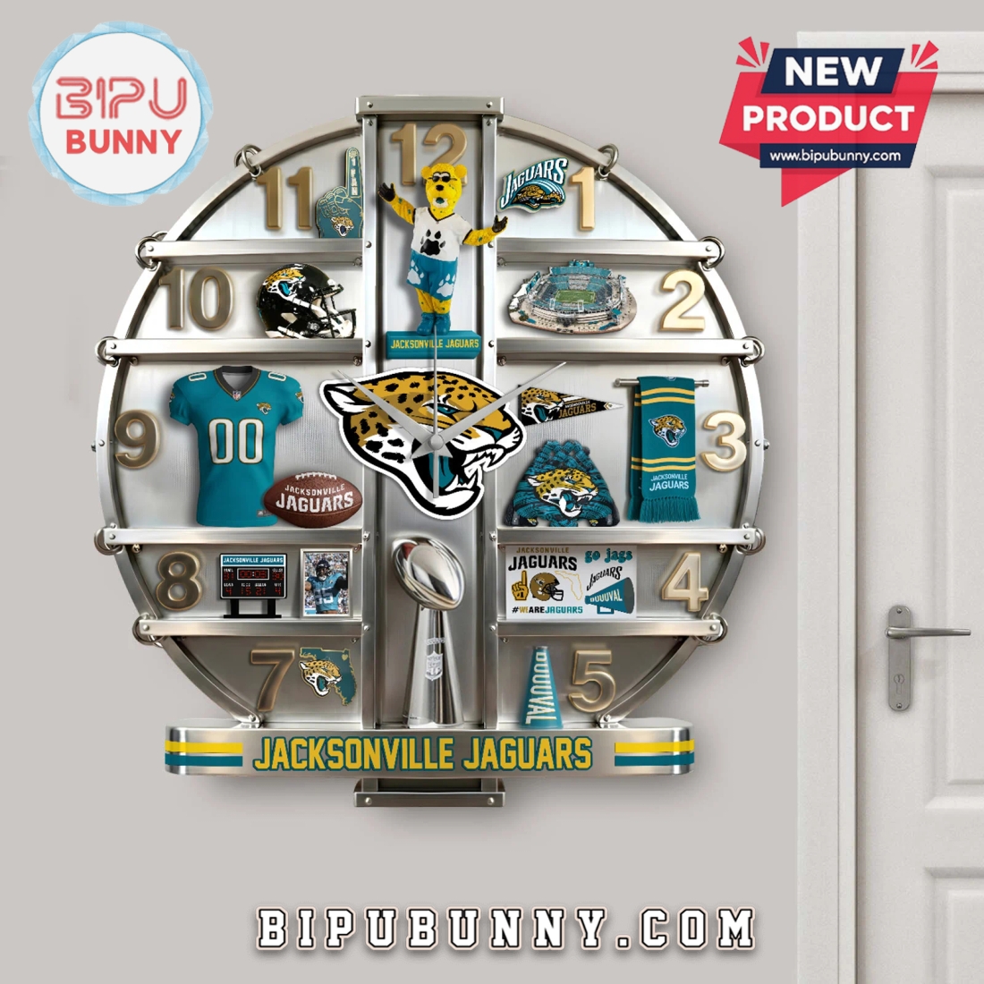 Jacksonville Jaguars 3D Visual Effect Decorative Wall Clock Jacksonville Jaguars 3D Visual Effect Decorative Wall Clock