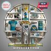 Jacksonville Jaguars themed wall clock features team logos, jersey, and stadium images as hour markers.!