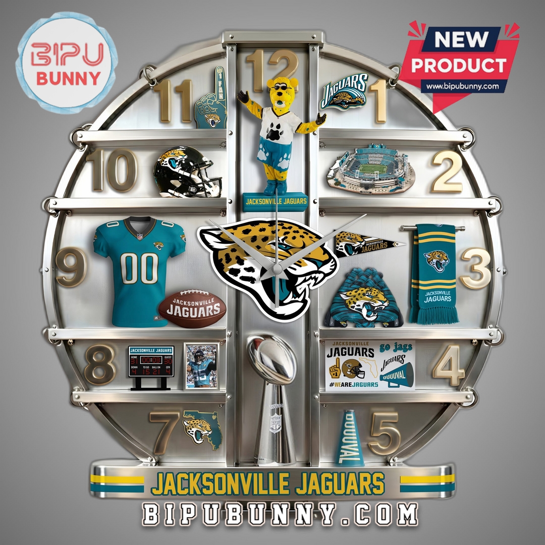 Jacksonville Jaguars 3D Visual Effect Decorative Wall Clock Jacksonville Jaguars 3D Visual Effect Decorative Wall Clock