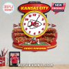 Kansas City Chiefs themed wall clock featuring stadium, mascot, and team logo!