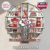 Kansas City Chiefs themed wall clock featuring team memorabilia as hour markers and the logo in the center.!